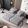 Modern Oversized Modular Sectional Sofa With 2 Ottoman And 2 Seat, Sparkling Chenille Fabric Soft Cushion Sofa With 4 Pillows, 4 Pieces Diy Combination Tufted Sofa, No Assembly Required - Gray - Image 11
