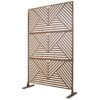 Freestanding Decorative Privacy Screen For Deck Balcony Patio, Metal Privacy Screen - Brown - Image 4
