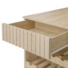 Kitchen Island Cart, Rolling Serving Utility Trolley Cart Modern Kitchen Island With Storage Drawer Wine Rack Lockable Casters, Kitchen Cart For Kitchen, Dining Room, Bar Living Room - Natural - Image 18