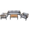 4 Pieces Outdoor Sectional Sofa Set 5 Person Patio Seating Group Outdoor Conversation Set With Cushions And A Coffee Table For Patios, Gardens, Or Balcony - Gray - Image 11