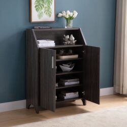 Shoe Cabinet Storage Cabinet With Five Shelves - Gray