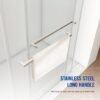 Frameless Shower Door, Double Sliding Shower Door, Clear Tempered Glass Shower Enclosure With Square Rail, Double Side Easy Clean Coat, Finished With Buffer - Brushed Nickel - Image 8