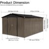 10'x12' Garden Sheds Outdoor Storage Sheds - Brown / Black - Image 4