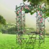 Metal Garden Arch Iron Garden Arbors Gazebo Dia High Birdcage Shape Pergola Pavilion For Wedding Ceremony Outdoor - Black - Image 7