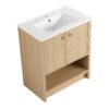 Modern 30" Freestanding Bathroom Vanity With Ceramic Sink And 2 Soft Closing Doors - Oak - Image 13