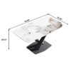 Modern Artificial Stone Pandora White Curved Metal Leg Dining Table, 6 People - Antique White - Image 12