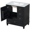30" Bathroom Vanity With Sink, 1 Door With Shelf And 3 Drawers, Soft Close Door - Black - Image 16
