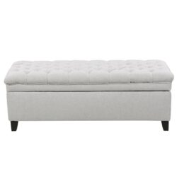 Juliana - Storage Ottoman Fabric - Light Gray
