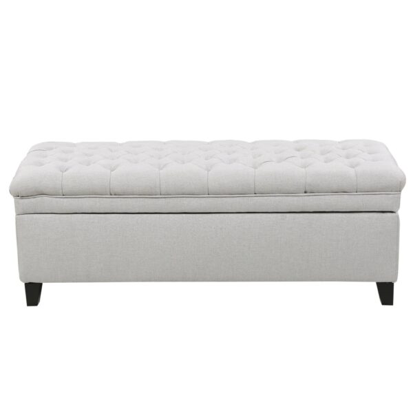 Juliana - Storage Ottoman Fabric - Light Gray