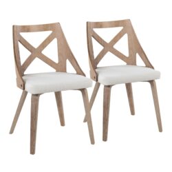 Charlotte - Farmhouse Chair (Set of 2) - White Washed / Cream