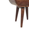 Circular Bedside Table With Open Slot - Walnut - Image 6