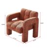 31.10" Wide Boucle Upholstered Accent Chair - Orange - Image 13