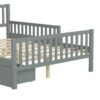 Full Size Platform Bed With Guardrails On Both Sides And 2 Storage Drawers - Gray - Image 10