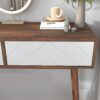Rustic Entryway Console Table With Carved Panel Drawers And Wood Legs - Natural - Image 20