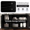 TV Stand For TVs Up To 65", Modern Entertainment Center Media Console Cabinet With 2 Spacious Storage Space, Solid Wood Legs For Living Room - Black - Image 7