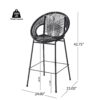 Ferrara - Outdoor Patio Barstool (Set of 2) - Black - Image 11