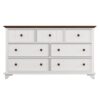Wooden Captain Seven Drawer Dresser For Bedroom, Living Room, Kids' Room - White / Walnut - Image 6