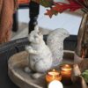Resin Standing & Lying Down Squirrel Rustic, For Harvest Festival Fall Festival & Thanksgiving Table Decorations (Set of 2) - Antique Cream - Image 4