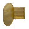 Oval Medicine Cabinet Mirror Bathroom Mirror With Storage Wall Mounted Medicine Mirror Cabinet With LED - Golden - Image 7