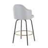 Ahoy - Contemporary Fixed Height Counter Stool Round Footrest (Set of 2) - Light Gray / Black - Image 4