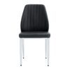 (Set of 8) Comfort Dining Chairs With Extended Backrest And Metal Legs - Black - Image 10
