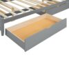 Queen Size Platform Bed With With 2 Big Drawers, Twin Long Size Trundle - Gray - Image 2