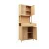Rustic Cottage Style Double Door Bamboo Storage Cabinet With High Capacity For Main Living Spaces - Natural - Image 8