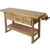 Workbench With 4 Drawers Wooden Workbench For Garage Workshop And Home - Natural - Image 3