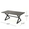 Rolando - Outdoor Aluminum Dining Table With Steel Frame - Gray / Black - Image 4