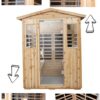 4 Person Old Fir Far Infrared Outdoor Sauna Room - Natural - Image 5