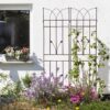 4 Pack Metal Garden Trellis Rustproof Trellis For Climbing Plants Outdoor Flower Support - Brown - Image 7