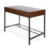 Industrial Style Storage Desk With Acacia Wood Top And Metal Legs - Oak - Image 2