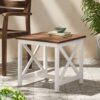 End Table, Farmhouse Side Table, Indoor Outdoor - Brown / White - Image 7