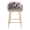 Modern Counter Stools (Set of 2) Counter Stools, Soft Back And Cushion, Footrest, Suitable For Kitchen - Gray - Image 6