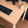 Harry - Contemporary Wood And Metal Computer Desk In With Construction - Oak - Image 3
