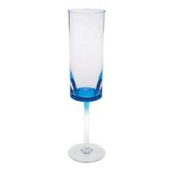 Halo - Oval Acrylic Champagne Flutes (Set of 4), Unbreakable Mimosa Glasses - Blue