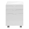 File Cabinet, Rolling Mobile, Storage Drawers, Printer Stand, Office, Work, Glossy Contemporary, Modern - White - Image 2