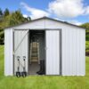 10'x12' Garden Sheds Outdoor Storage Sheds - White / Gray - Image 4
