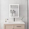 Bathroom Medicine Cabinet With Lights, LED Medicine Cabinet With Mirror, Lighted Medicine Cabinet With Defogger, Dimmer, Digital Clock & Temp Display, Surface Mount - Silver - Image 4