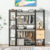 Open Style Wardrobe With Hanging Rails, Shelves And Drawers - Black - Image 25