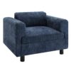 Modern Oversized Armchair Comfy Accent Chair Single Sofa For Living Room Bedroom Office Apartment, Woven Velvet Fabric - Blue - Image 6