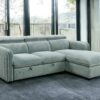 Zavala - Chenille Sectional Sofa With Sleeper & Storage - Light Green - Image 7