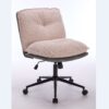 Oversize Seat Cirss Cross Chair With Wheels, Elegant Design Computer Chair, Adjustable Height 360 Degree Rolling Swivel Home Office Chair For Small Space, Dressing Room, Living Room - Pink / Gray - Image 7