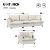 2 Piece Living Room Set With Throw Pillows Sectional Couch Sets, Upholstered 3 Seater Sofa & Armchair 4 Seat - Beige - Image 7