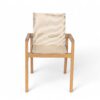 Belfast - Dining Chair (Set of 2) With Frame And Textile For Outdoor Use - Teak / Beige - Image 5