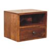 Solis - 1 Drawer Wall Mounted Nightstand - Brown - Image 2