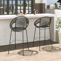Ferrara - Outdoor Patio Barstool (Set of 2) - Black