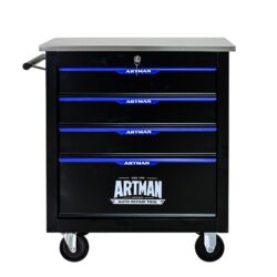 4 Drawer Multifunctional Tool Cart With Wheels - Black / Blue