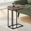 Accent Table, C - Shaped Versatile Design - Taupe - Image 4