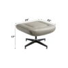 Piran - Twilight Top Grain Leather Accent Chair And Ottoman With Swivel - Gray - Image 11